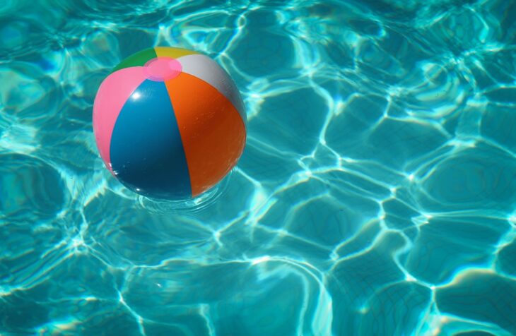 white and multicolored beach ball